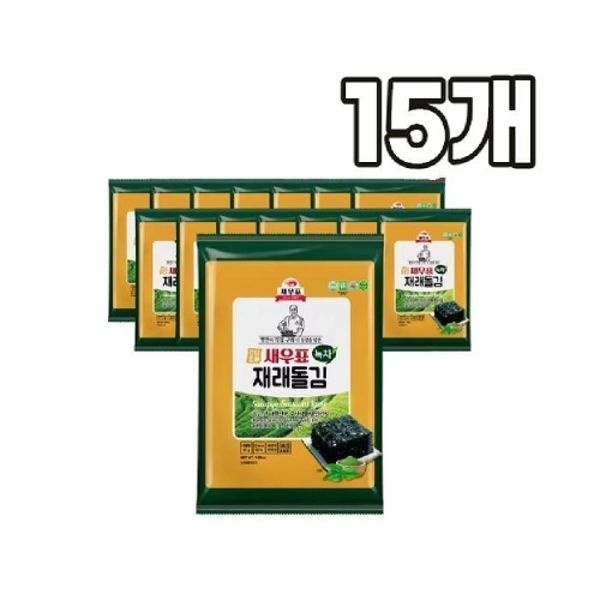 새우표 완도 녹차재래 돌김전장 30g x 15봉 아이들반찬/J