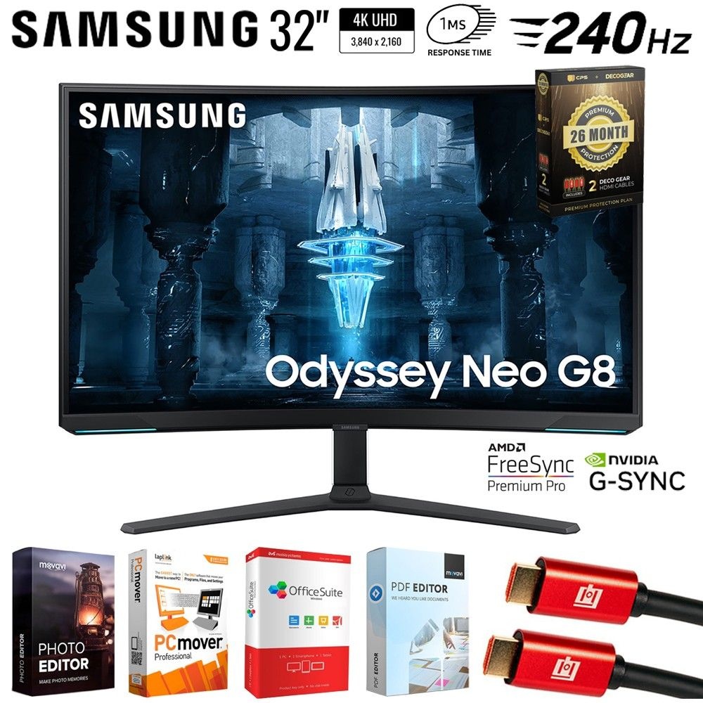 Samsung 삼성 32인치 오디세이 네오 G8 4K 커브드 게이밍 모니터 + 26개월 패키지 1094956