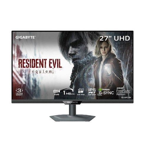 GIGABYTE - M27UP - 27인치 SS IPS 게이밍 모니터 - UHD 3840x2160-160Hz - 1ms GTG - AMD FreeSync 프리미엄 G-SYNC