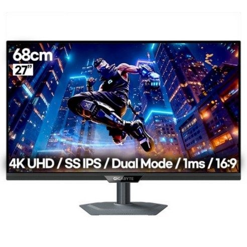 기가바이트 4K UHD 160Hz 블랙 게이밍모니터 M27UP 듀얼모드 HDR, 68cm