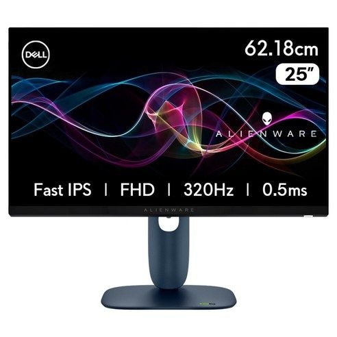 델 FHD 에일리언웨어 320Hz 0.5ms IPS 게이밍 모니터, 62.1cm, AW2525HM