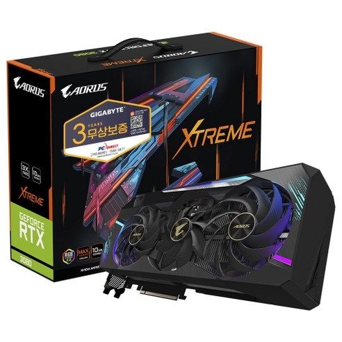 GIGABYTE AORUS 지포스 RTX 3080 Xtreme V2 D6X 10GB 그래픽카드 제이씨현 LHR