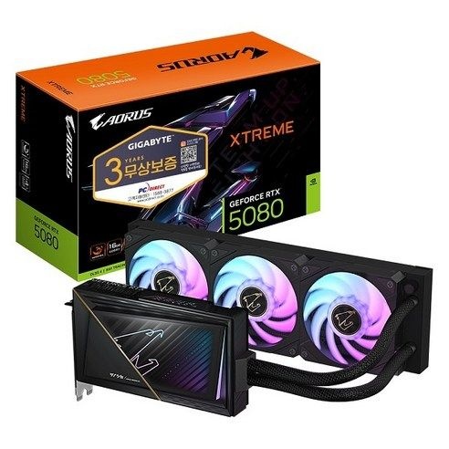 GIGABYTE AORUS 지포스 RTX 5080 XTREME WATERFORCE D7 16GB