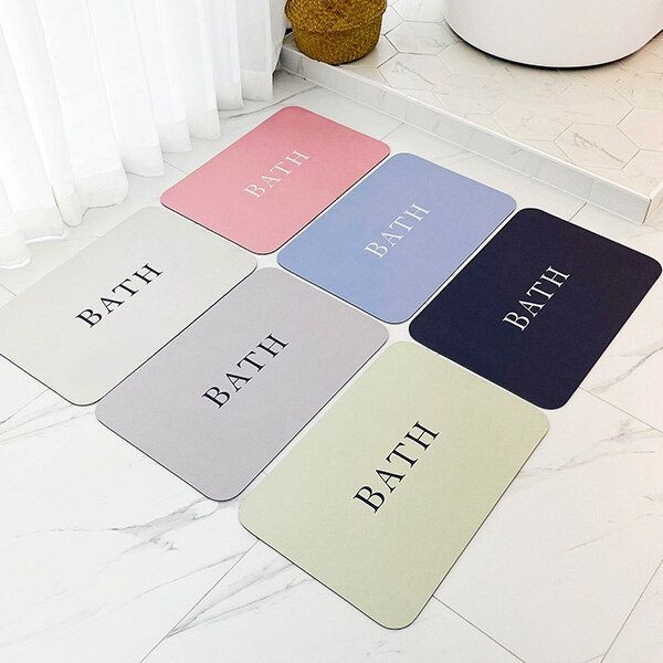 [패션플러스][포유매트]포유 BATH 레터링 소프트 욕실 화장실 주방 미끄럼방지 규조토 발매트