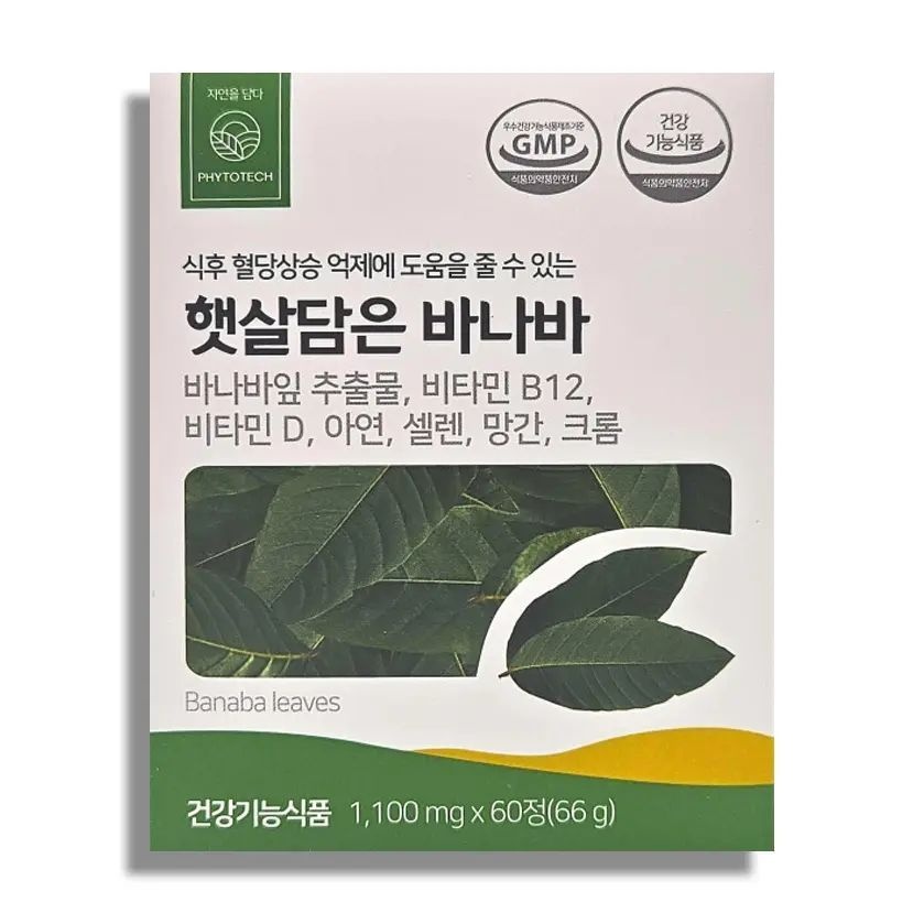 파이토테크 바나바 이야기 햇살 담은 햇살담은 바나바잎 1100mg X 60정