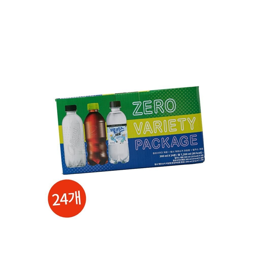 롯데칠성 제로 버라이어티 멀티팩 사이다밀키스펩시 300ml 24개 카페용