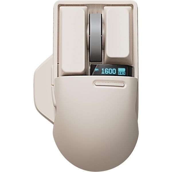 [해외] LOFREE 로프리 터치 PBT 무선 마우스 USB 수신기 블루투스 유선 연결 충전식 4000 DPI OLED 스크린 유리 표면 호환 Mac Windo