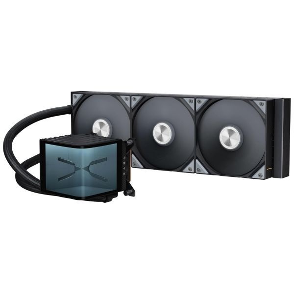 [해외] TRYX 트릭스 파노라마 360 블랙 360mm 일체형 수랭 쿨러 6.5인치 3D 아나모픽 효과 AMOLED 곡면 스크린 320W TDP 마그네틱