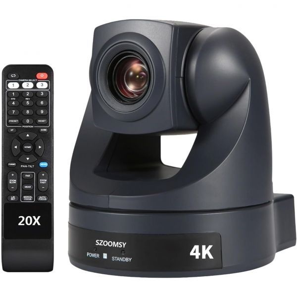 [해외] PTZ 카메라 4K 해상도 20배 광학 줌 HDMI USB 출력 지원 30fps 회의실 웹캠 회의 시스템 라이브 방송 교회 예배 웨비나