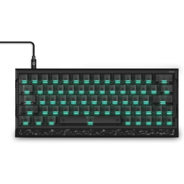 IQUNIX [해외] IQUNIX 아이큐닉스 EV63 홀 효과 자기 게이밍 키보드 60% 0.01mm 래피드 트리거 작동 속도 조절 가능 0.125ms 레이턴시 핫