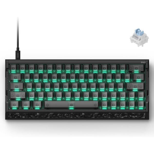 IQUNIX [해외] IQUNIX 아이큐닉스 EV63 홀 효과 게이밍 키보드 60% 마그네틱 X 울트라 스위치 0.01mm 래피드 트리거 0.125ms 레이턴시 8kHz