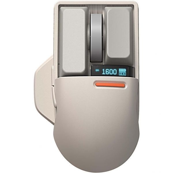 [해외] LOFREE 로프리 터치 PBT 무선 마우스 USB 수신기 블루투스 유선 연결 충전식 4000 DPI OLED 스크린 유리 표면 호환 Mac Windo