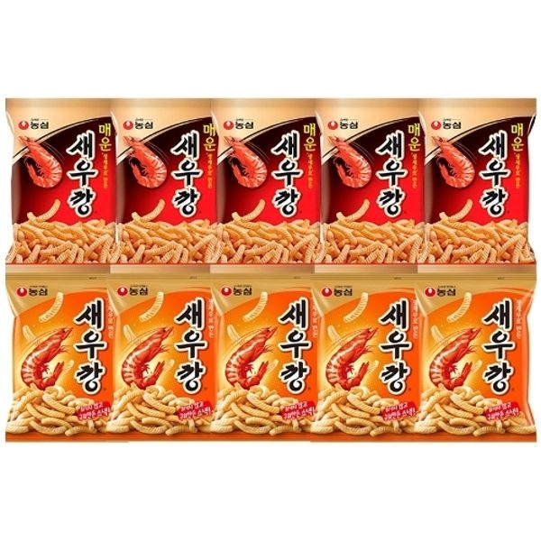 농심 새우깡 90g 5개 + 매운새우깡 90g 5개