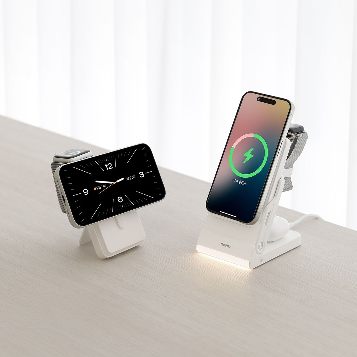 무아스 폴더블 4 in 1 맥세이프 보조배터리 & 무선충전기 (10,000mAh)