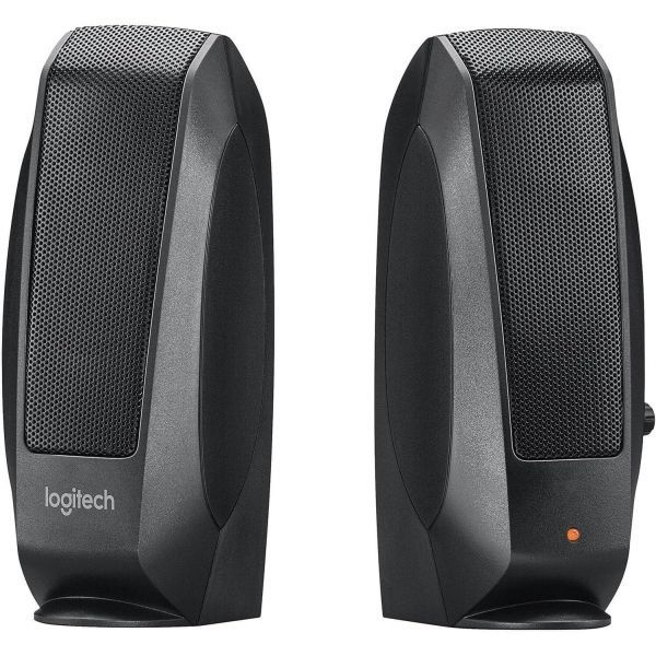 [해외] Logitech S-120 2피스 2채널 멀티미디어 스피커 시스템, 헤드폰 잭 포함 (블랙)