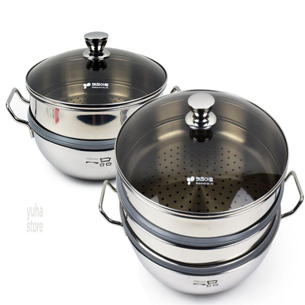 ALOHA-STORE 스테인리스 찜냄비 스텐찜냄비 스텐찜기냄비 찜기냄비