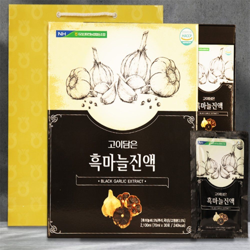 유쎌협력사 유쎌몰 지리산 흑마늘진액 (70MLX30포) X4 발효흑마늘 흑마늘액