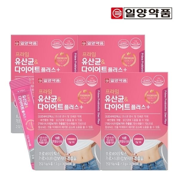 일양약품 프라임 유산균 앤 다이어트 30포 4박스 / 모유유래 유산균...