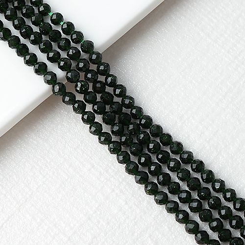 비즈아이협력사 비즈아이 [5-421-12]원석 축구볼컷 3mm 천연석 녹사금석 ,반줄(약19cm)