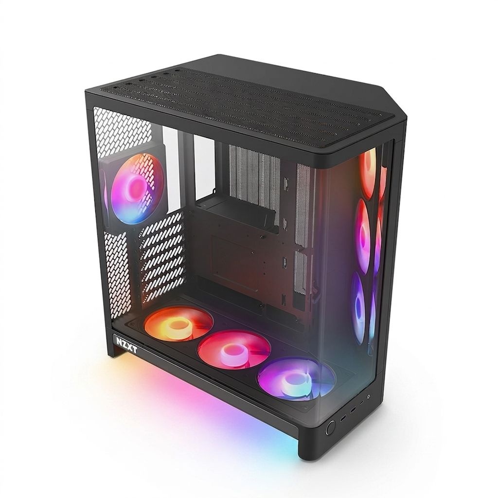 NZXT [NZXT 공인 판매처] H6 RGB+ 컴팩트 듀얼챔버 미드 타워 에어플로우 PC 케이스