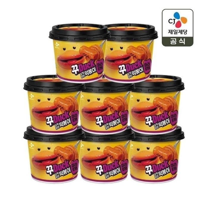 CJ 꾸덕 마라로제 납작당면 떡볶이 175g x8개