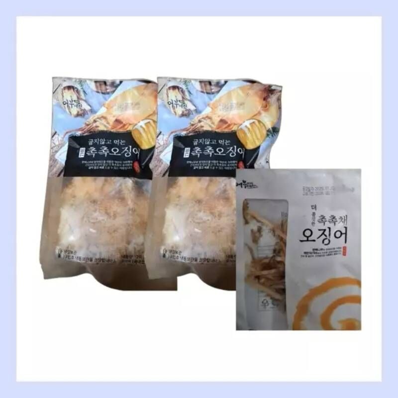 어부예찬 촉촉오징어 왕특대 4미(2미X2봉)+오징어채 1봉(50gX1) 국내산
