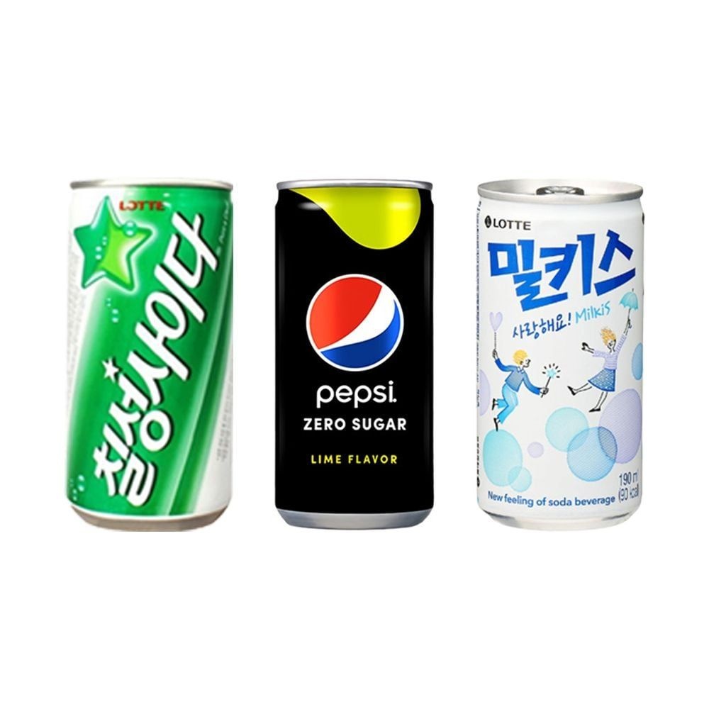 칠성사이다 12입 펩시제로 12입 밀키스 6입 190ml 탄산음료 세트