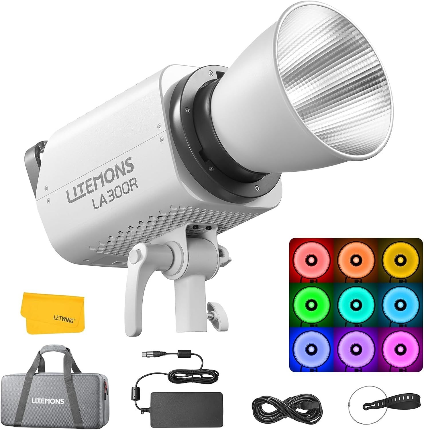 Godox LA300R K1 풀 컬러 COB LED 비디오 라이트, 330W RGB 1800-10000K CCT, G/M 조정, 14개의 FX 이펙트, NFC/APP 제어, 라이브