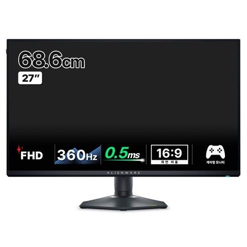 델 4K FHD 에일리언웨어 180Hz 360Hz 0.5ms IPS 듀얼 해상도 게이밍 모니터, 68.6cm, AW2725QF