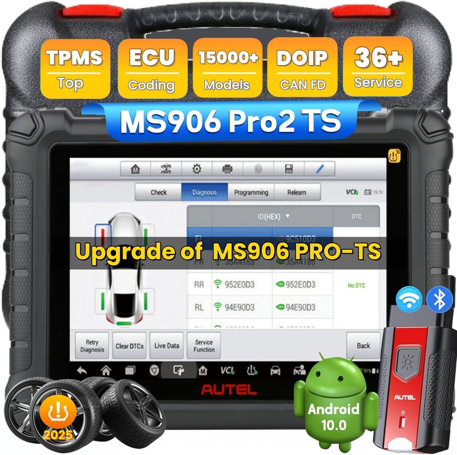 Autel MaxiSYS MS906 PRO2-TS 스캐너: 2026 MS906Pro2-TS MS906Pro-TS MK900TS MP900BT 키트 MS908S PRO, 상단 TPMS 기능 및 ECU 코딩, 양방향