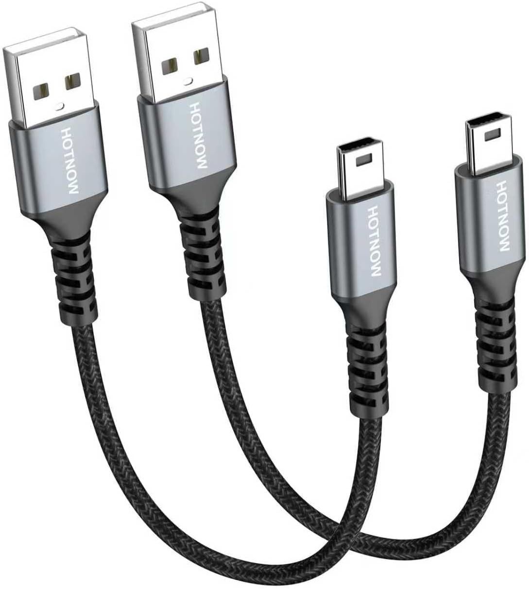 HOTNOW 미니 USB 케이블 0.5FT 2팩, 2.0에서 충전 PS3 컨트롤러, MP3/MP4 플레이어, 대시 캠, 가민 누비 GPS, 블루 예티,