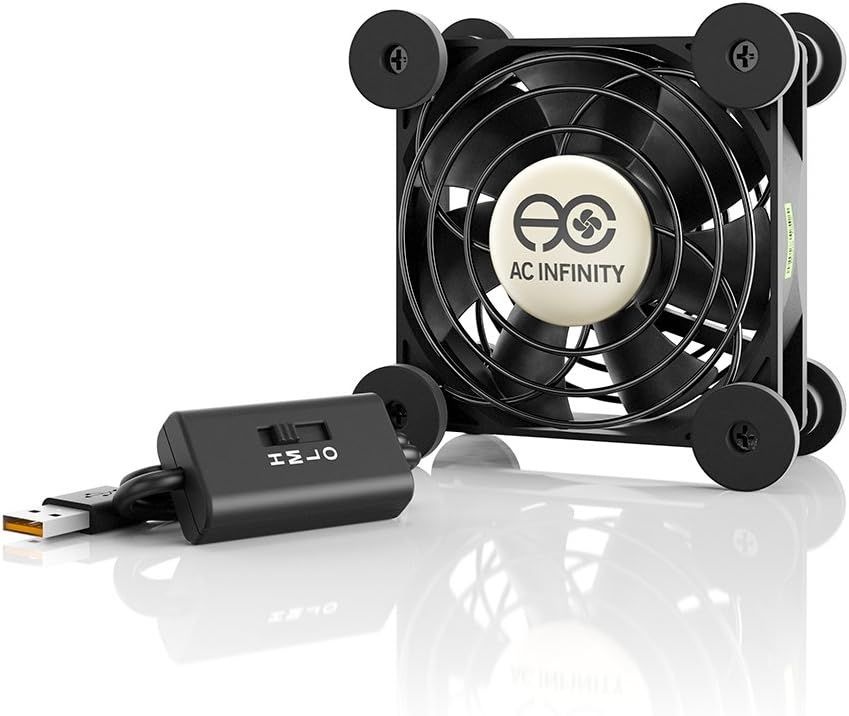 AC 인피니티 멀티팬 S1, 조용한 80mm USB 팬, UL 인증을 받아 수신기 DVR 플레이스테이션 Xbox 컴퓨터 캐비닛 냉각 기능