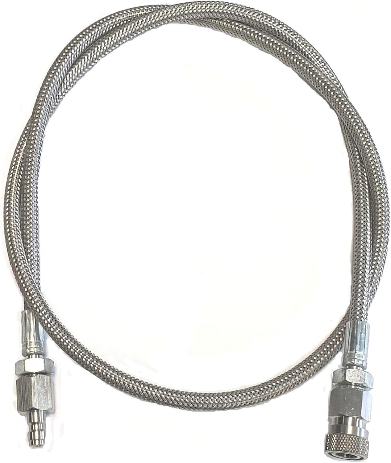 3스컬 페인트볼 에어소프트 충전 호스 연장 4500 Psi PCP - 36인치 스테인리스 스틸 공기 충전소 및 시스템