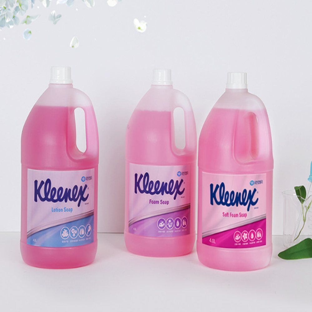 크리넥스 핸드워시 폼 솝 그린플로럴향 4L X 1개 거품손세정제 거품핸드워시