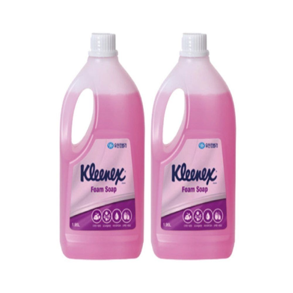 크리넥스 핸드워시 폼 솝 로즈라일락향 1.95L X 2개 거품손세정제 대용량핸드워시