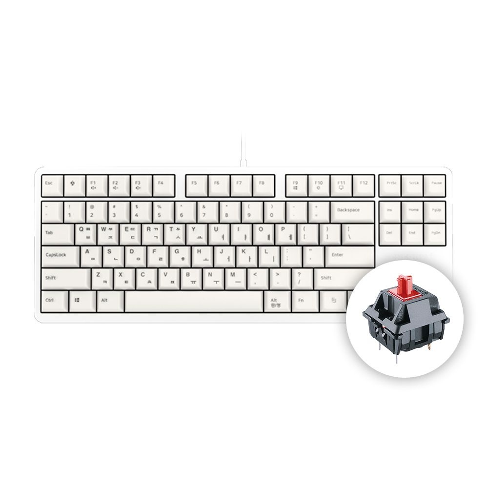 CHERRY [주말 벼룩시장] 체리 G80-3000S TKL 기계식 키보드 사무용 게이밍 텐키리스 화이트, 스위치선택