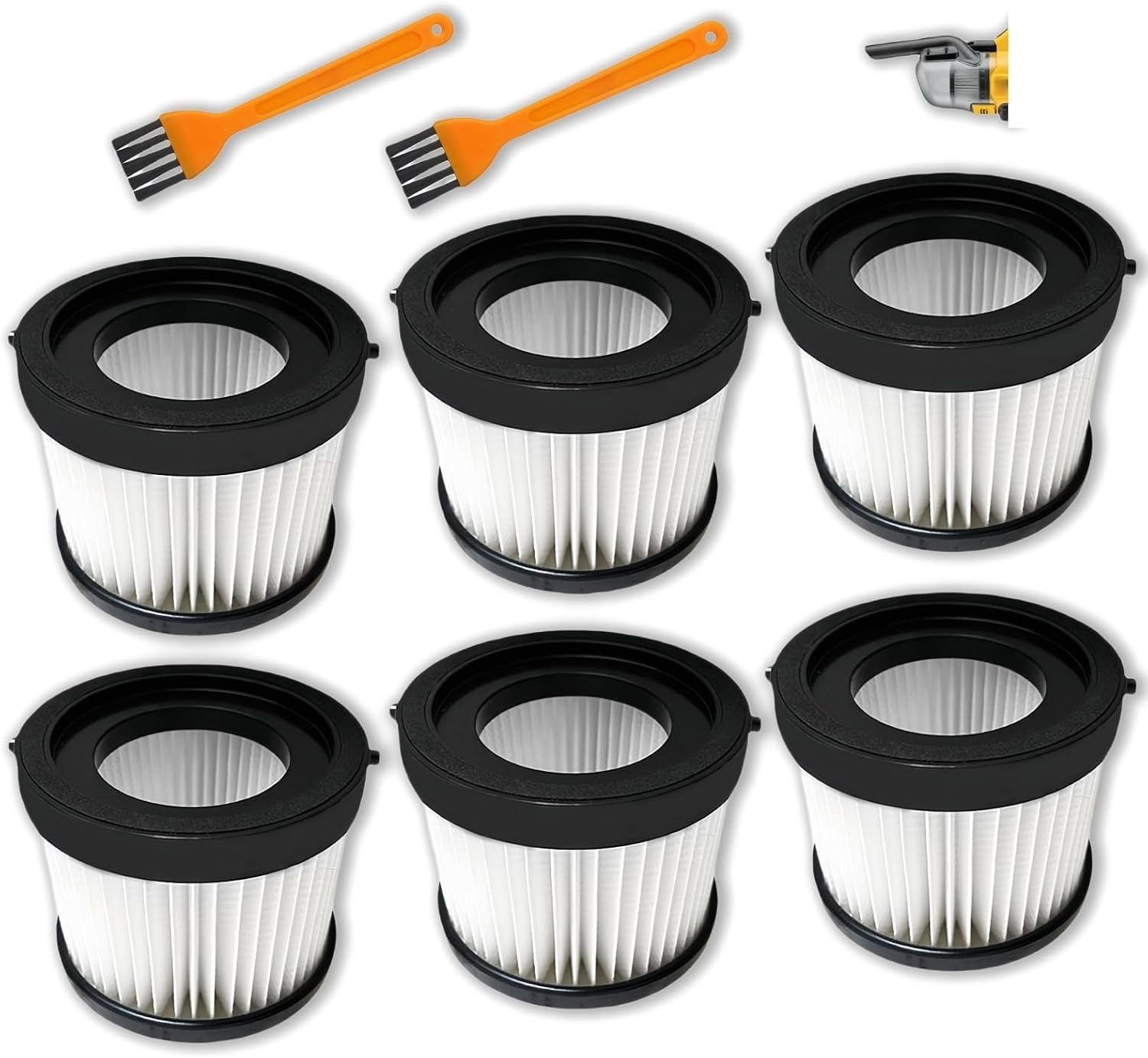 드월트 진공 필터 DCV501HB DCV5011H 부착물 교체 HEPA 필터와 호환되며, 20V 무선 휴대용 청소기에는 세척 및 재사용
