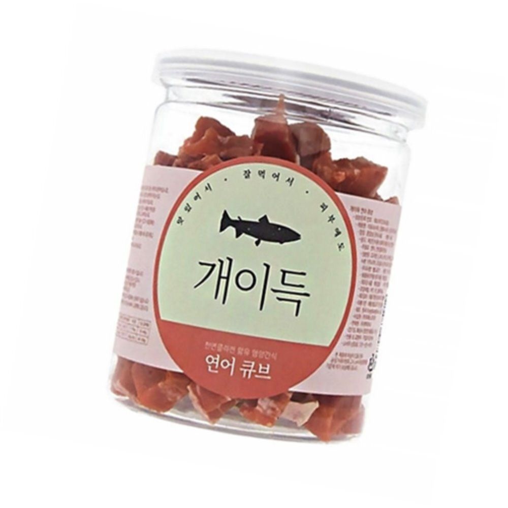신라PICK 강아지큐브간식 개이득 연어 큐브 200G 4개월강아지간식 강아지훈련용간식 강아지고급간식