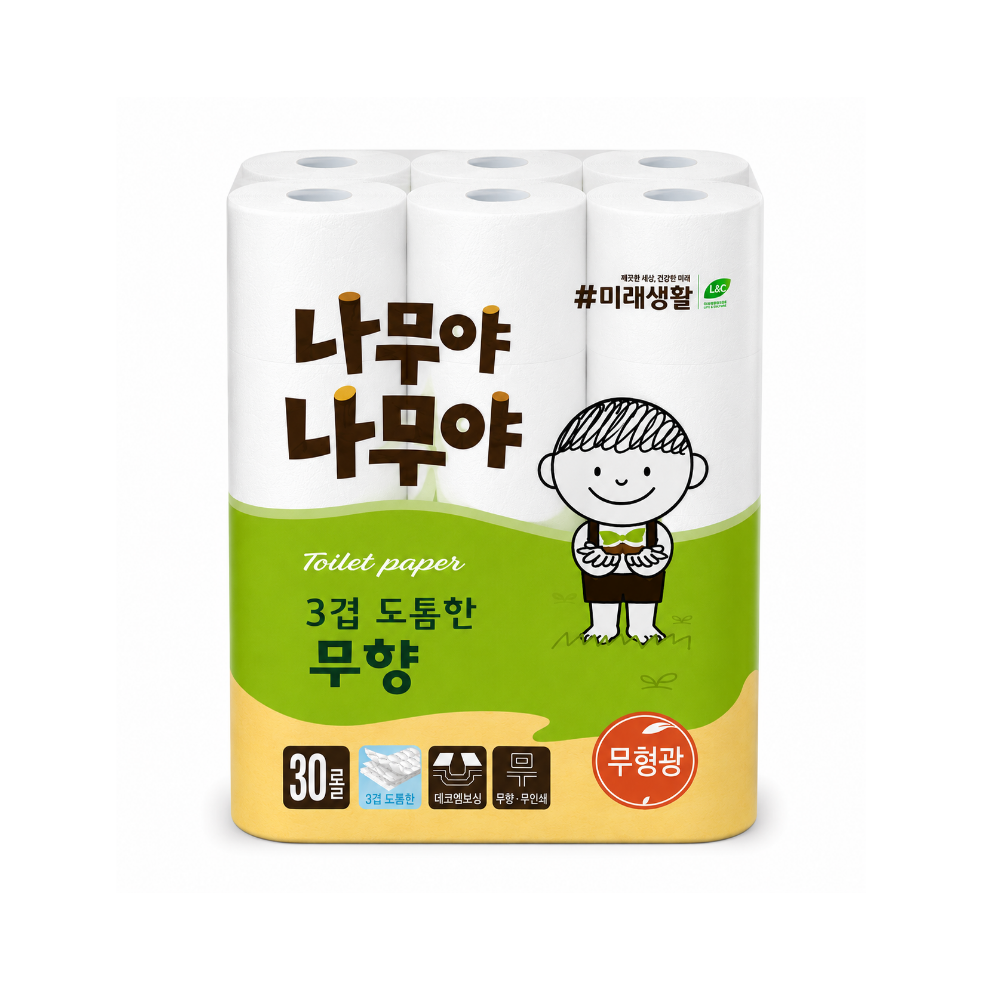 나무야나무야 3겹 도톰한 무향 30m 30롤 x 3개