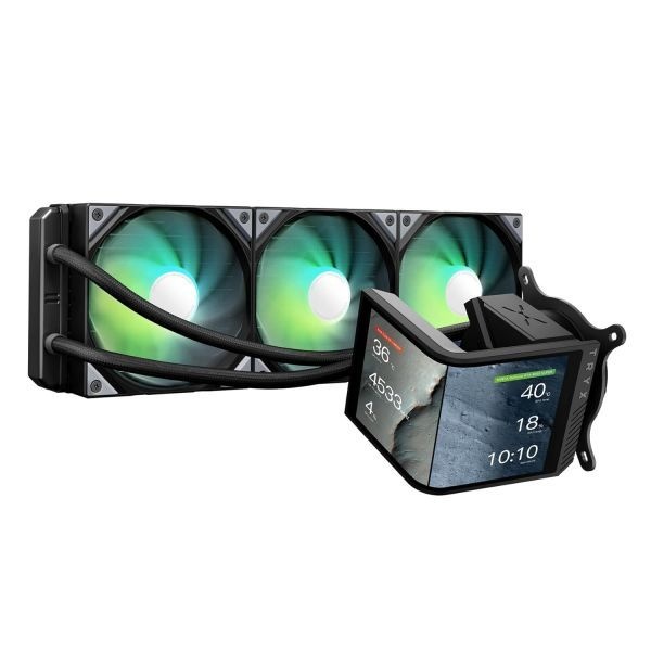 TRYX [해외] TRYX 트릭스 Panorama SE 360 ARGB 360mm AIO 회전식 6.67인치 AMOLED 곡면 스크린 3D 아나모픽 효과 맞춤형 쿨러 Asetek Adela 펌프