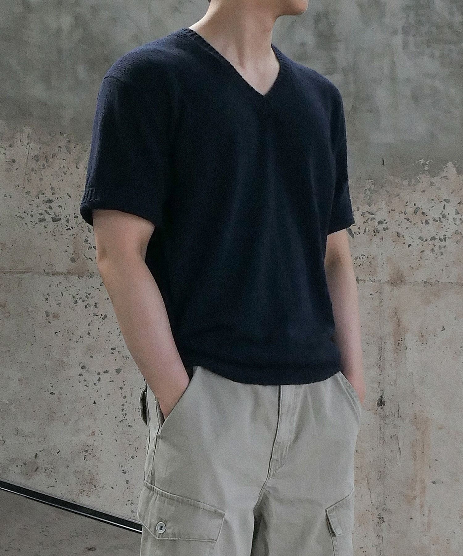 브랜디드 BR26KN39NV 남성 니트 울 TERRY BOUCLE V-NECK HALF KNIT [NAVY] 6573795