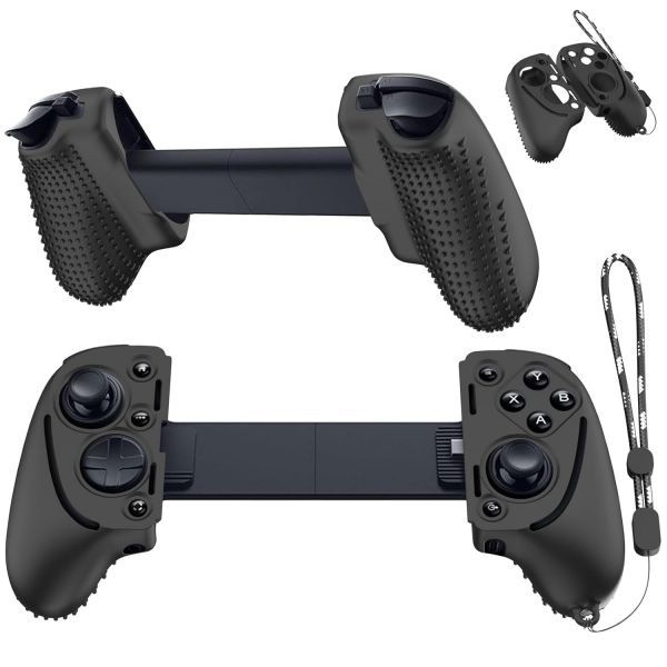 Wacanc [해외] Razer 레이저 Kishi Ultra Gaming Controller용 실리콘 그립 케이스 커버 Controller와 호환되는 컨트롤러 보호 끈이 달린 핸들
