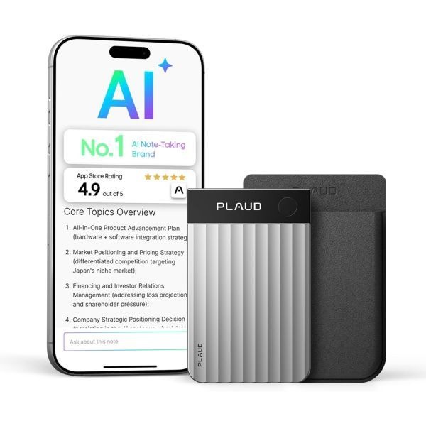[해외] Plaud 플라우드 Note Pro AI 음성 녹음기 기반 인식 요약 앱 제어 회의 통화 메모 작성 112개 언어 지원 초슬림 디자인 I