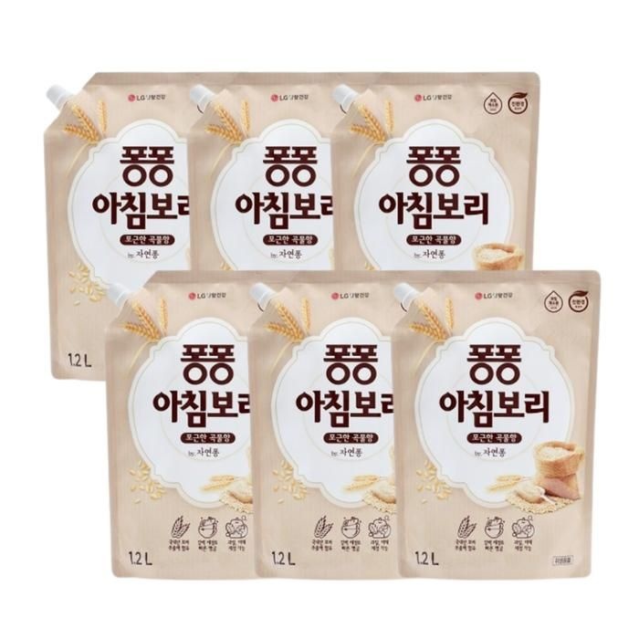 [LG] 퐁퐁 아침보리 안심설거지 리필 1.2L 6개