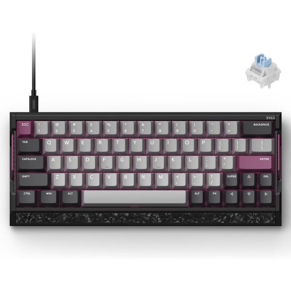 IQUNIX [해외] IQUNIX 아이큐닉스 EV63 홀 효과 게이밍 키보드 60% 마그네틱 X 울트라 스위치 0.01mm 래피드 트리거 0.125ms 레이턴시 8kHz