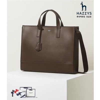 헤지스 ACC HJBA2F851W3_브라운 로고배색 가죽 서류가방 LE1211656842