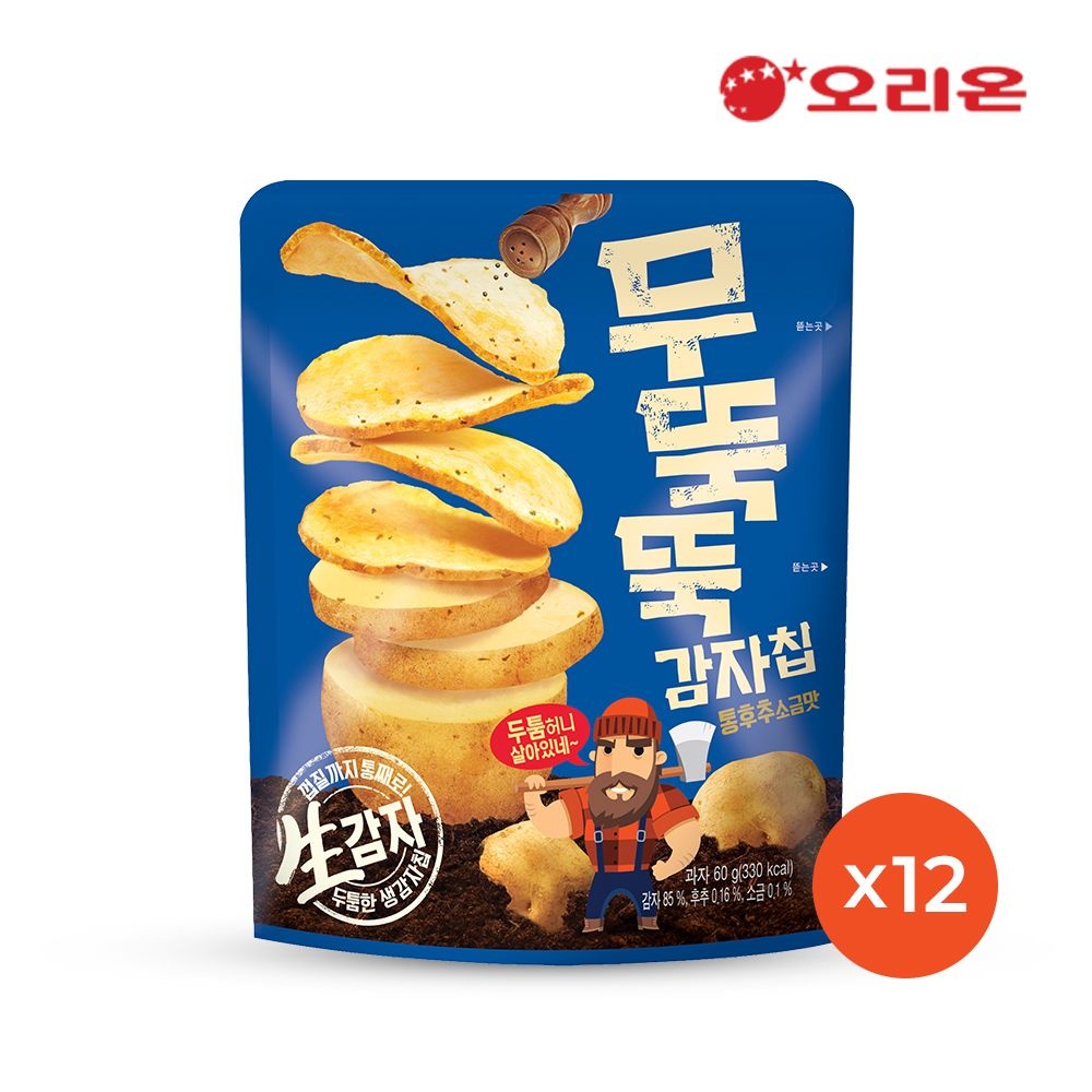 [롯데온] 오리온 무뚝뚝감자칩 60g 12개