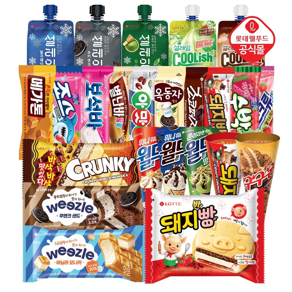 롯데 설레임/모나카/콘 12개+바 아이스크림 12개 골라담기