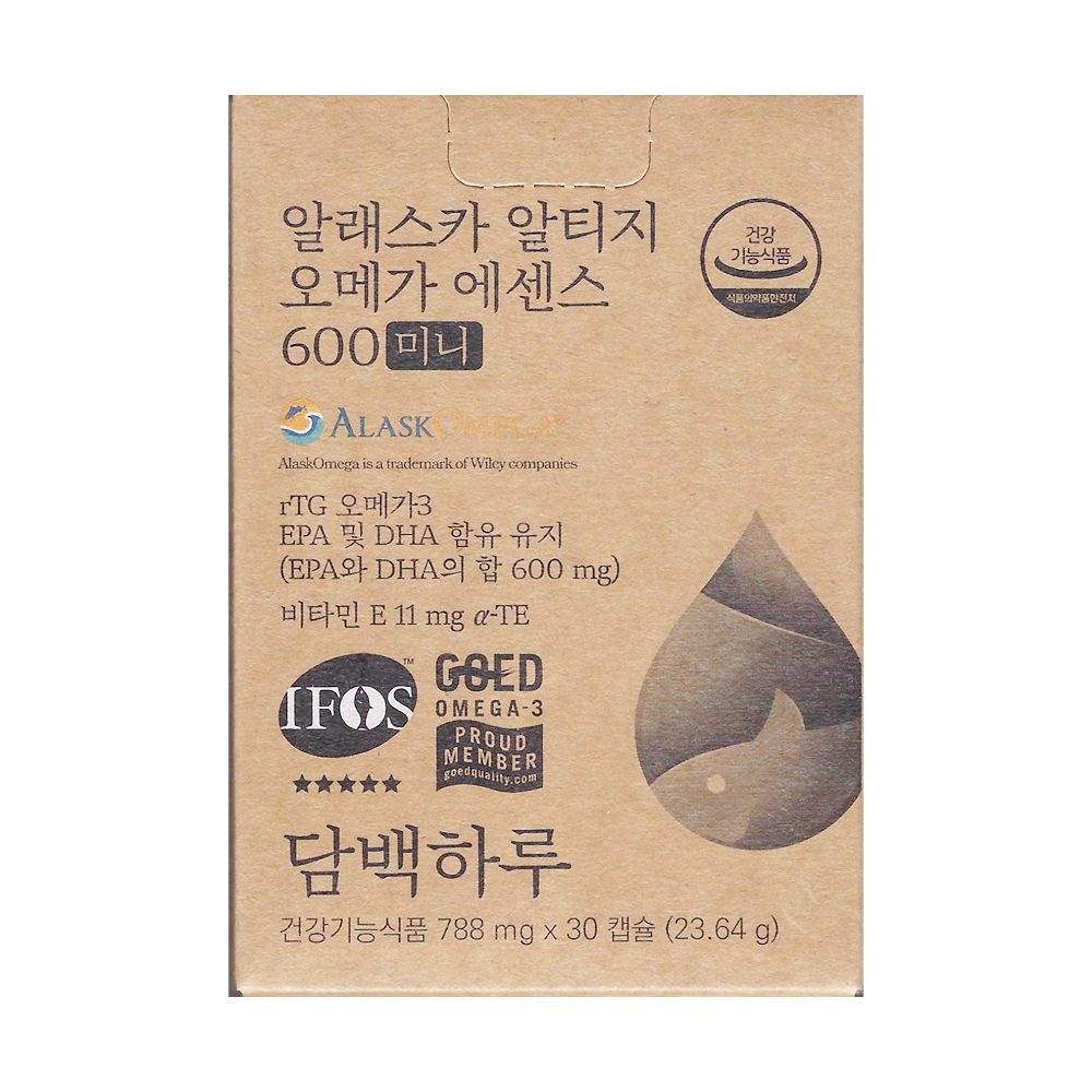 담백하루 알래스카 알티지 오메가 에센스 600 미니 788mg x 30캡슐 1개 / 써클