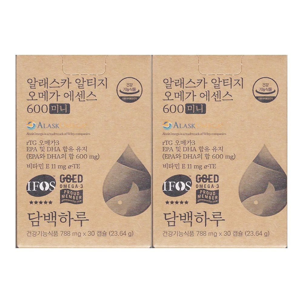 담백하루 알래스카 알티지 오메가 에센스 600 미니 788mg x 30캡슐 2개 / 써클